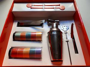 Set BARMAN Bartender Coctelera Pinza Jigger Medida