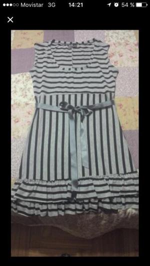 Vestido gris rayado