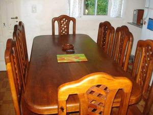 Juego de comedor 2mts +8 sillas 100%algarrobo