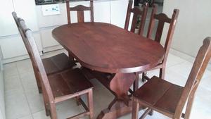 Mesa y sillas de algarrobo