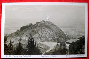 chile santiago cerro san cristobal postal foto de schenck