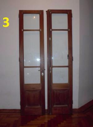 puerta antigua de madera cedro y vidrio 2 hojas