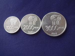 Argentina:3 Monedas De Plata 900 Mundial - Cuño 