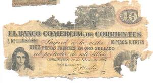 Billete Corrientes Comercial 10 Pesos  Rarísimo Smoking