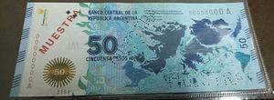 Billete Muestra 50 Pesos Islas Malvinas Argentina