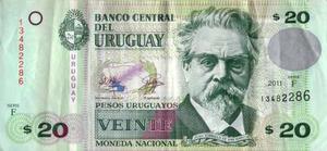 Billete Uruguay 20 Pesos Regular