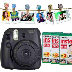Fuji Instax Mini 8 Negra 60 Fotos 10 Broches Oficiales