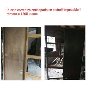 puerta corrediza enchapada en cedro-OFERTA