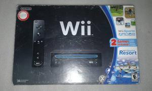 Consola Nintendo Wii Negra En Caja.