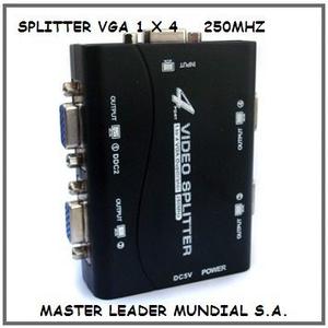 Splitter Distribuidor Vga 1x4 Amplificador Incluye Fuente