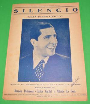 Antigua Partitura Tango Silencio Carlos Gardel