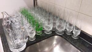 Set de vasos de cristal tallado