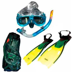 Snorkel Completo + Aletas + Mochila! Luneta Snorkeling Buceo