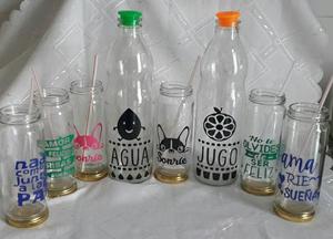 combo botellas y frascos litografiados