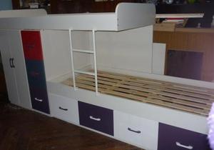 cama cucheta con placard y doble cajonera stardesign