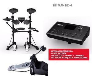 Bateria Electronica Hitman Hd4+banqueta+auric- Mdr Express