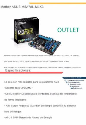 MOTHERS ASUS M5A78L-MLX3 AM3 AM3+ OUTLET CABALLITO O HAEDO