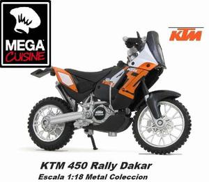 Moto Ktm 450 Rally Dakar Coleccion Esc1:18 Metal Plastico
