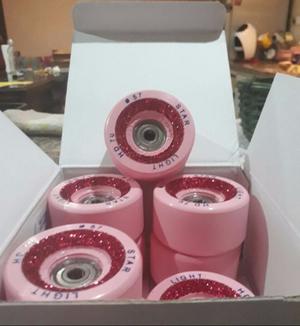 Ruedas Star Boiani con Glitter HD 70 diam. 57 mm rosa