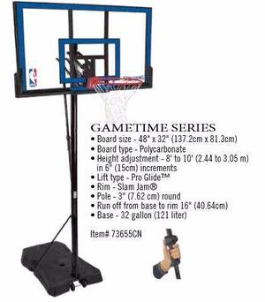 Spalding Tablero Móvil Pro 48 Poly Game Time Series. New