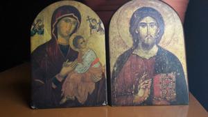 Jesus y la Virgen estilo bizantino