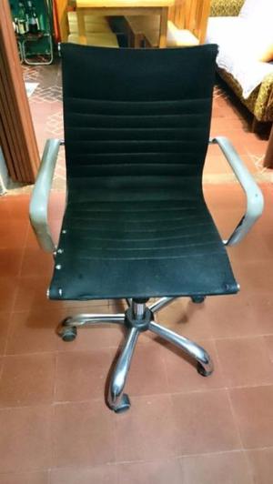 Sillón Ejecutivo Aluminium Negro Bajo Pc Oficina Escritorio