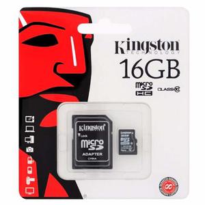 Memoria Micro Sd 16gb Kingston Clase10 Adaptador Celular+ Pc