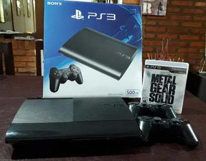 Playstation 3 Ps3 Slim 500gb+2joysticks Orig+juego+cables !!