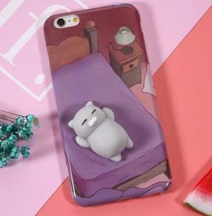 FUNDA GATO 3D ANTI ESTRES para iPhone 7 7 plus Samsung J7