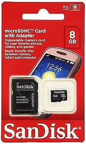 MICRO SD 8GB SDHC SANDISK CLASE 4 GRABA EN HD Z/CENTRO