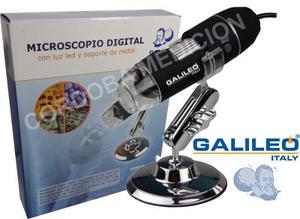 Microscopio Digital x Luz Led Soporte Metal Galileo