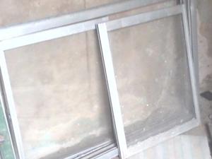2 ventanas corrediza aluminio 120x80 1x80 una con reja
