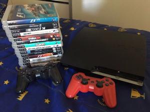 PS3 SLIM 160 GB 15 JUEGOS 2 JOYSTICKS