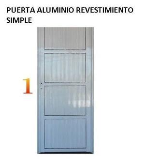 PUERTAS ALUMINIO 25 MM REVESTIMIENTO SIMPLE VIDRIO NUEVAS