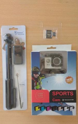 Sport cam + monopod + sd 16gb