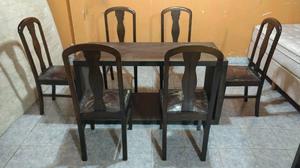 Juego De 6 Sillas De Madera Maciza Firme. Envios