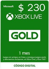Xbox Live Gold 1 Mes Suscripción