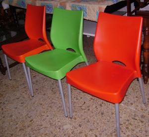 3 Sillas Malba Plasticas Apilables Comedor Cocina