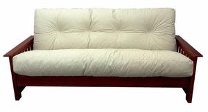 Futon 3 cuerpos con colchon (cuero ecol)