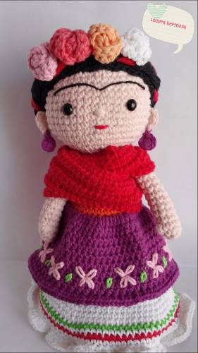Patrón Propio De Frida Kahlo A Crochet (amigurumi)