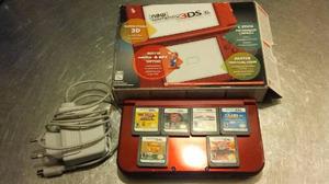 New Nintendo 3 Ds Xl Roja Usada Con Juegos Impecable.