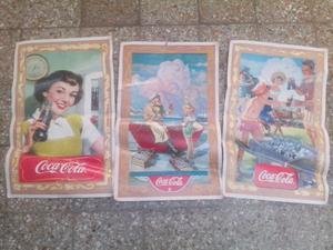 Tres afiches de coca cola retro