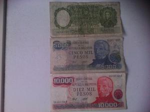 billetes Argentinos antiguos lote1 consta de 3 billetes el
