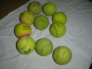 lote de pelotitas de tenis usadas