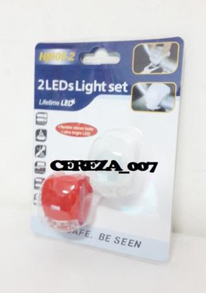 Baliza Luz LED Intermitente blanca y roja silicona Para Bici