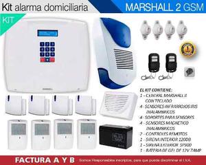 Kit Alarma Inalámbrica Domiciliaria Marshall 2 Gsm Oferta!!