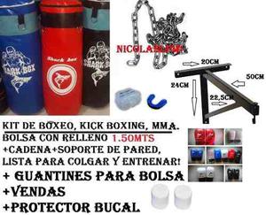 Kit Bolsa1,50 C/ Relle+cadenas+soporte+guantines+venda+bucal