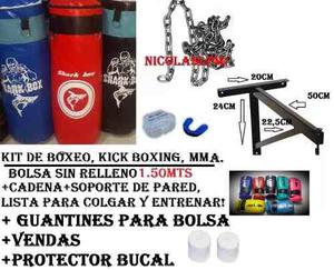 Kit Bolsa1,50 S/ Relle+cadenas+soporte+guantines+venda+bucal