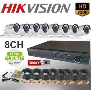 Kit Hikvision 8 Turbo Hd  Shst + 8 Cámaras Cables