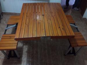 Mesa plegable de madera